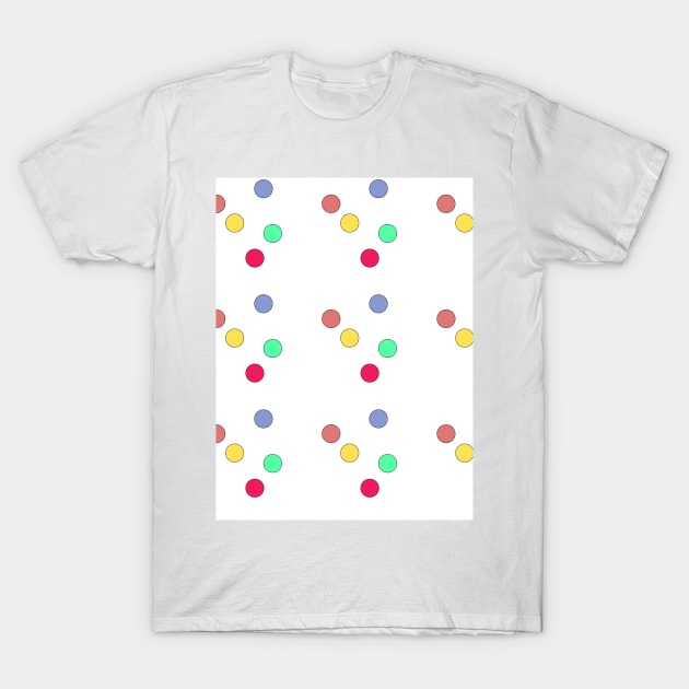 Colored peas on a white background, polka dot. T-Shirt by grafinya